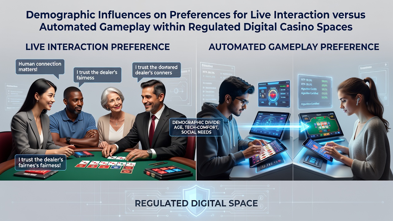Chart showing age and gender breakdowns in preferences for live dealer versus automated casino games across regulated platforms
