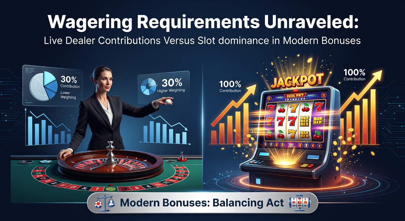 Casino bonus terms displayed on a digital screen highlighting wagering multipliers for slots and live tables